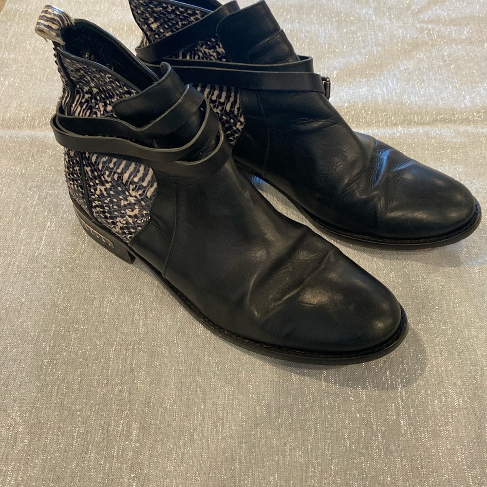 Freda Salvador black leather ankle boots